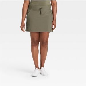 All in Motion Moss Green Stretch Woven Skort